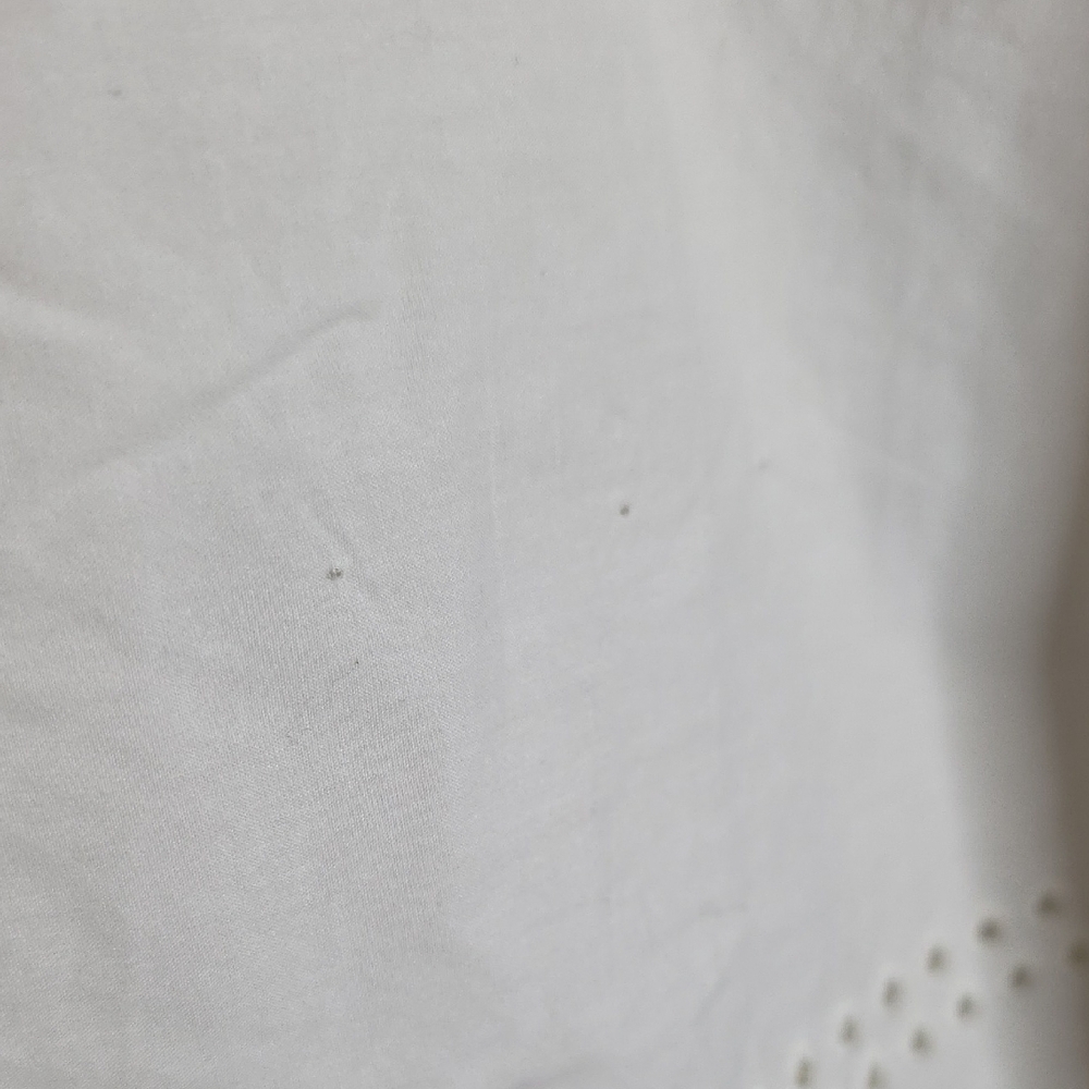 Madewell White Cotton Eyelet Embroidery Camp Shirt Shrunken Fit Scallop Hem XS - Picture 10 of 11